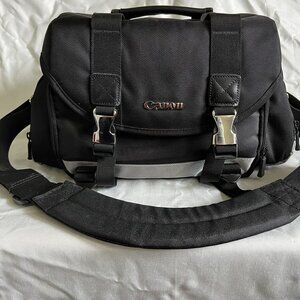 Canon Black Pro Camera Shoulder Bag With Adjustable Strap & Multiple Compartment